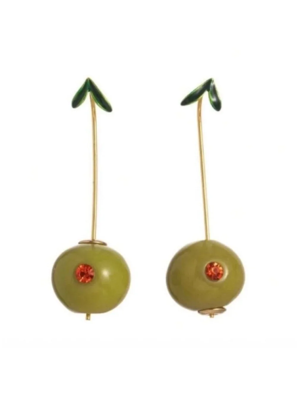 New! Gold Olive Drop Earrings (1007) NWOT